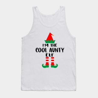 I'm The Cool Aunty Elf Family Matching Group Christmas Costume Outfit Pajama Funny Gift Tank Top